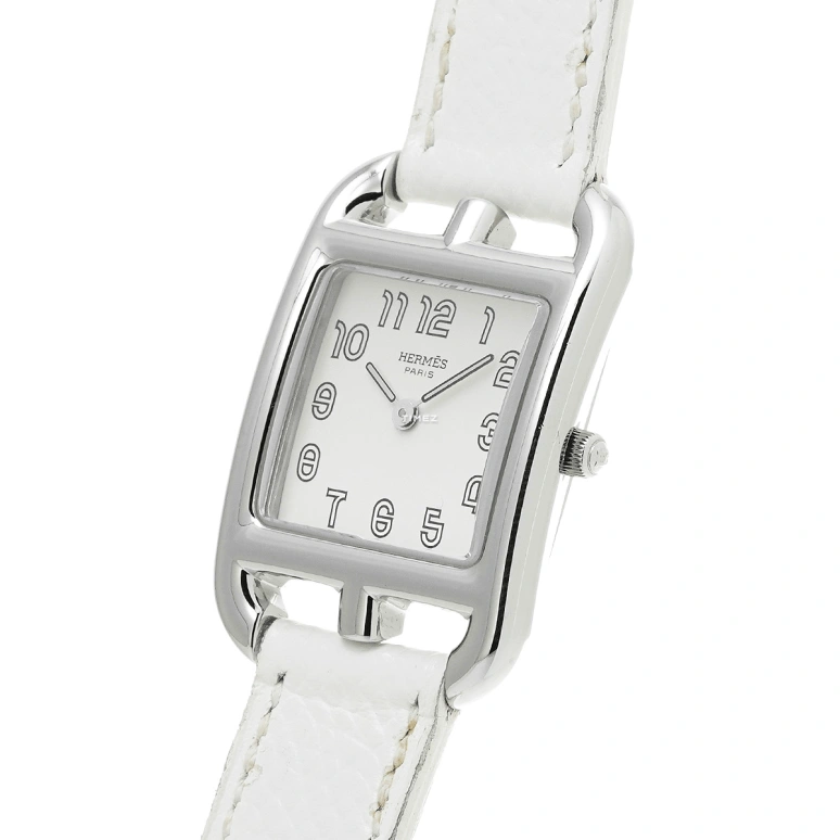 Hermès,Cape Cod 23mm,23mm,Stainless Steel,Silver White,Quartz,Sapphire,Crystal Glass,Square,CC1,CC1.210.220/UBC