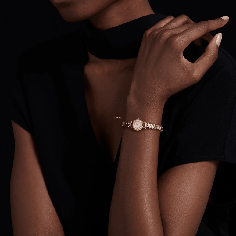 Hermès,Faubourg 15mm,15mm,Rose Gold,Silver White,White,Quartz,Sapphire,Crystal Glass,Round,W055926WW00