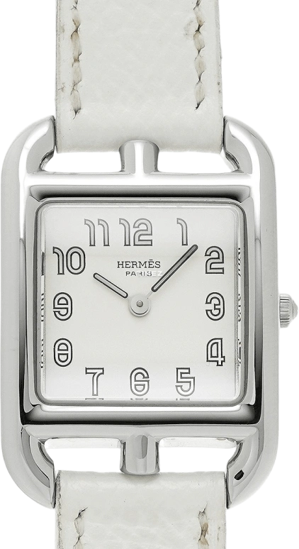 Hermès,Cape Cod 23mm,23mm,Stainless Steel,Silver White,Quartz,Sapphire,Crystal Glass,Square,CC1,CC1.210.220/UBC
