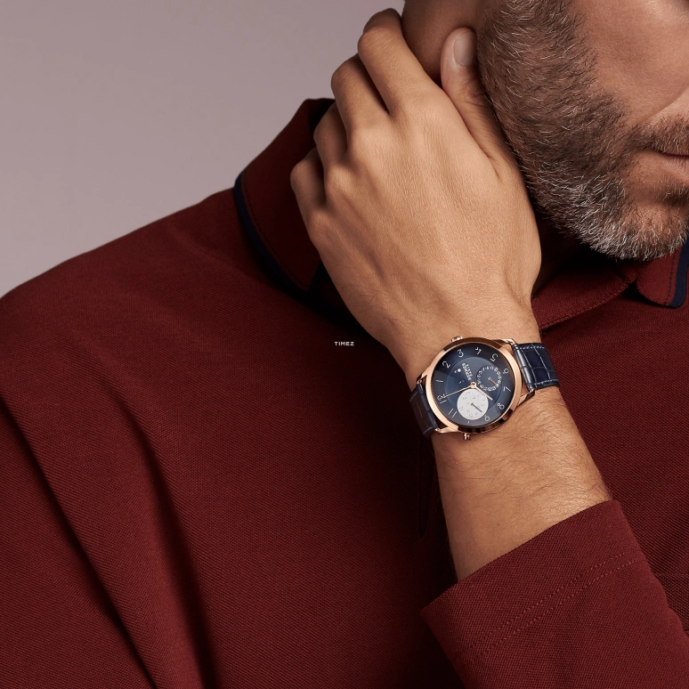 Hermès,Slim d'Hermès 39.50mm,39.50mm,Rose Gold,White,Silver,Blue,Automatic,Day,Dule Time,Day / Night Indication,W049448WW00