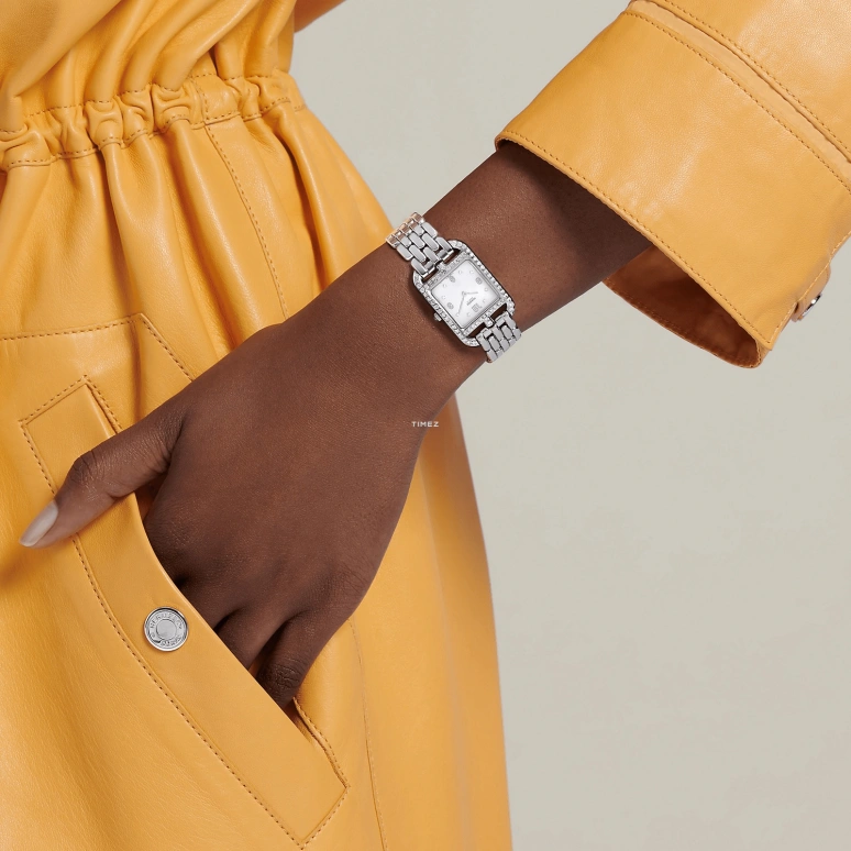 Hermès,Cape Cod 31x23mm,31x23mm,Stainless Steel,White,Quartz,Sapphire,Crystal Glass,Rectangular,W056778WW00