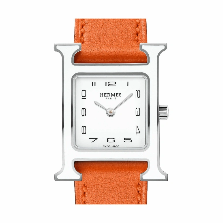 Hermès,Heure H 21x21mm,21x21mm,Stainless Steel,White,Quartz,Sapphire,Square,W044901WW00