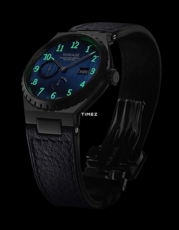 Horage,Autark 39mm,39mm,Titanium,Blue,Automatic,Day,Power Reserve Indicator,004,004-th-s-008