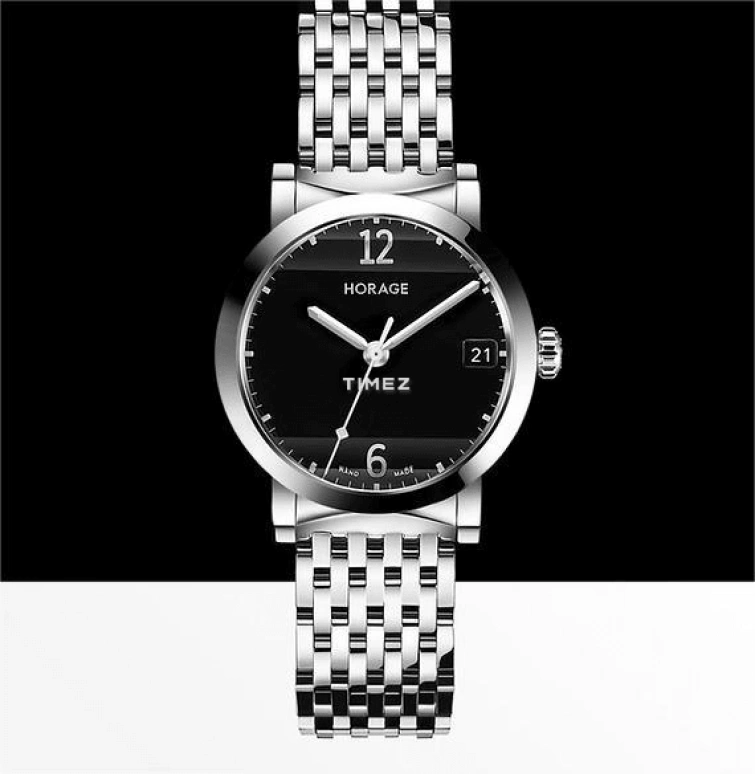 Horage,Omnium 32mm,32mm,Stainless Steel,Stainless Steel,Black,Automatic,Day,Sapphire,Crystal Glass,006,006-ss-b-003