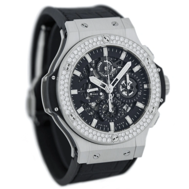 Hublot,Big Bang 44mm,44mm,Stainless Steel,Black,Skeleton,Automatic,Chronograph,Day,311,311.SX.1170.GR.1104