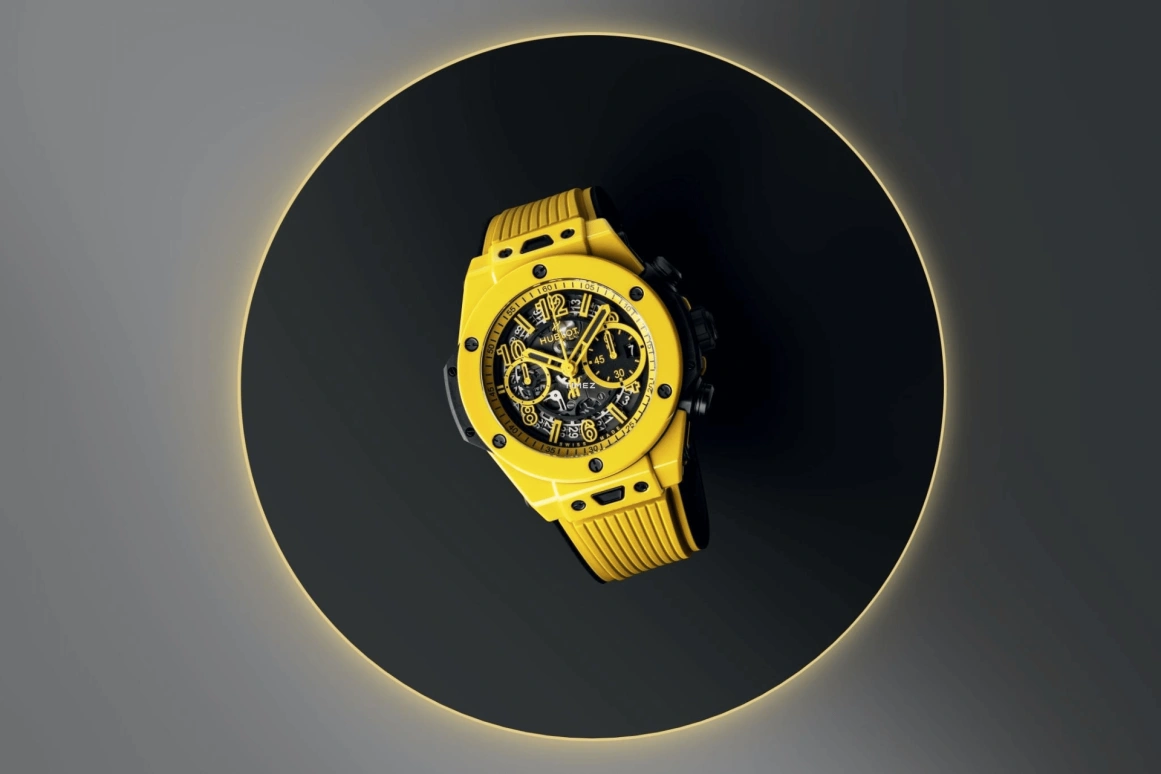 Hublot,Big Bang 44mm,44mm,Ceramic,Skeleton,Yellow,Automatic,Chronograph,Day,Column Wheel,421,421.CY.471Y.RX