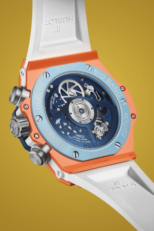 Hublot,Big Bang 42mm,42mm,Ceramic,Blue,Orange,Automatic,Chronograph,Day,Flyback,441,441.ES.5199.RX