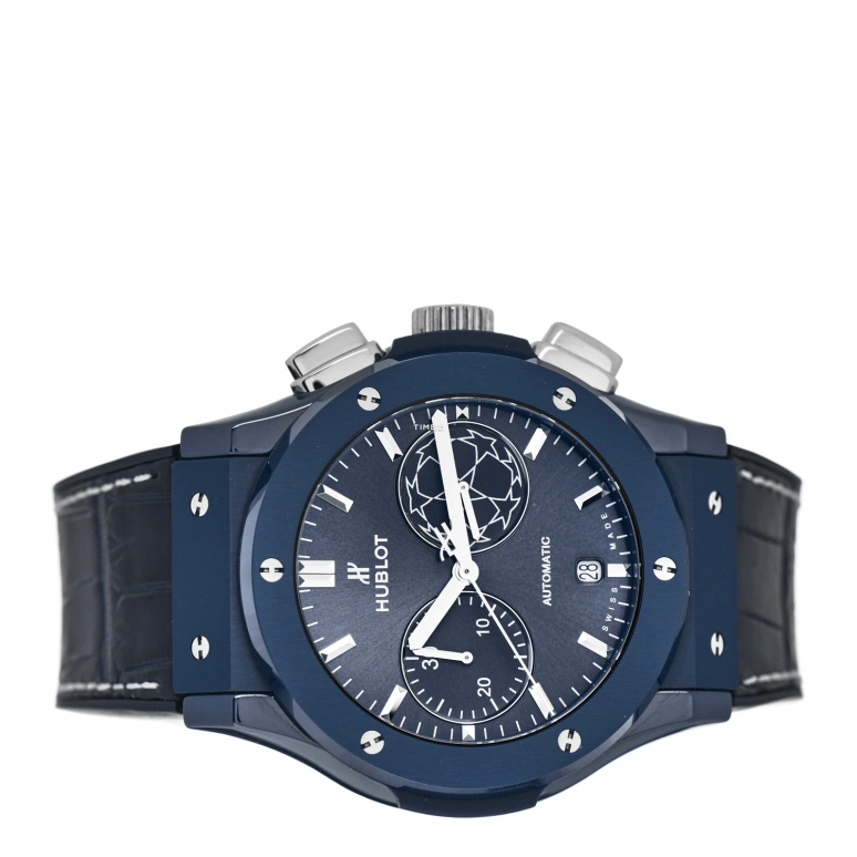 Hublot,Classic Fusion 45mm,45mm,Ceramic,Blue,Automatic,Chronograph,Day,521,521.EX.7170.LR.UCL18