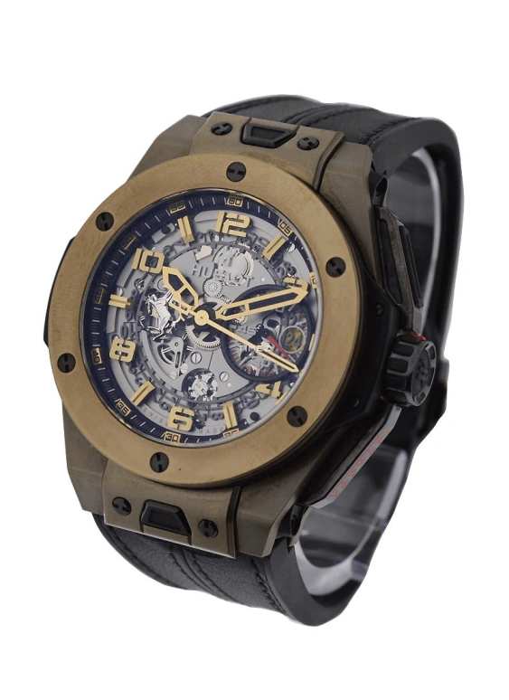 Hublot,Classic Fusion 45mm,45mm,Magic Gold,Black,Skeleton,Automatic,Chronograph,Day,401,401.MX.0123.GR