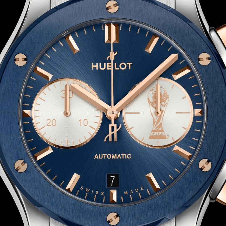 Hublot,Classic Fusion 45mm,45mm,Titanium,Blue,White,Automatic,Chronograph,Day,Emiliano Martínez,521,521.NL.7180.RX.AFA24