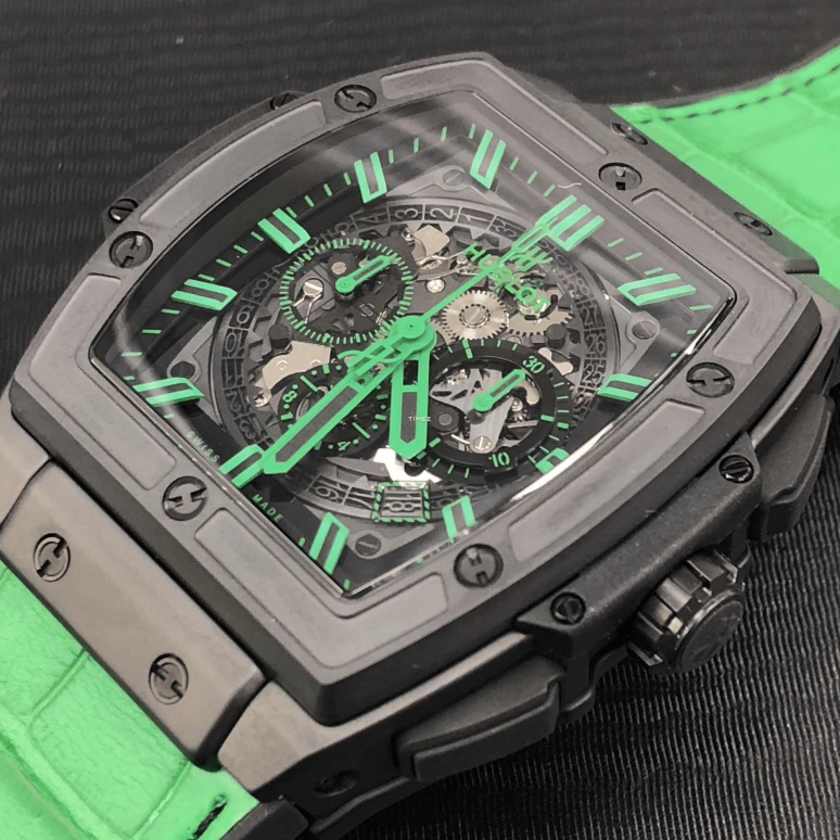 Hublot,Big Bang 45mm,45mm,Ceramic,Titanium Gold,Black,Green,Automatic,Chronograph,Day,601,601.CG.0190.LR