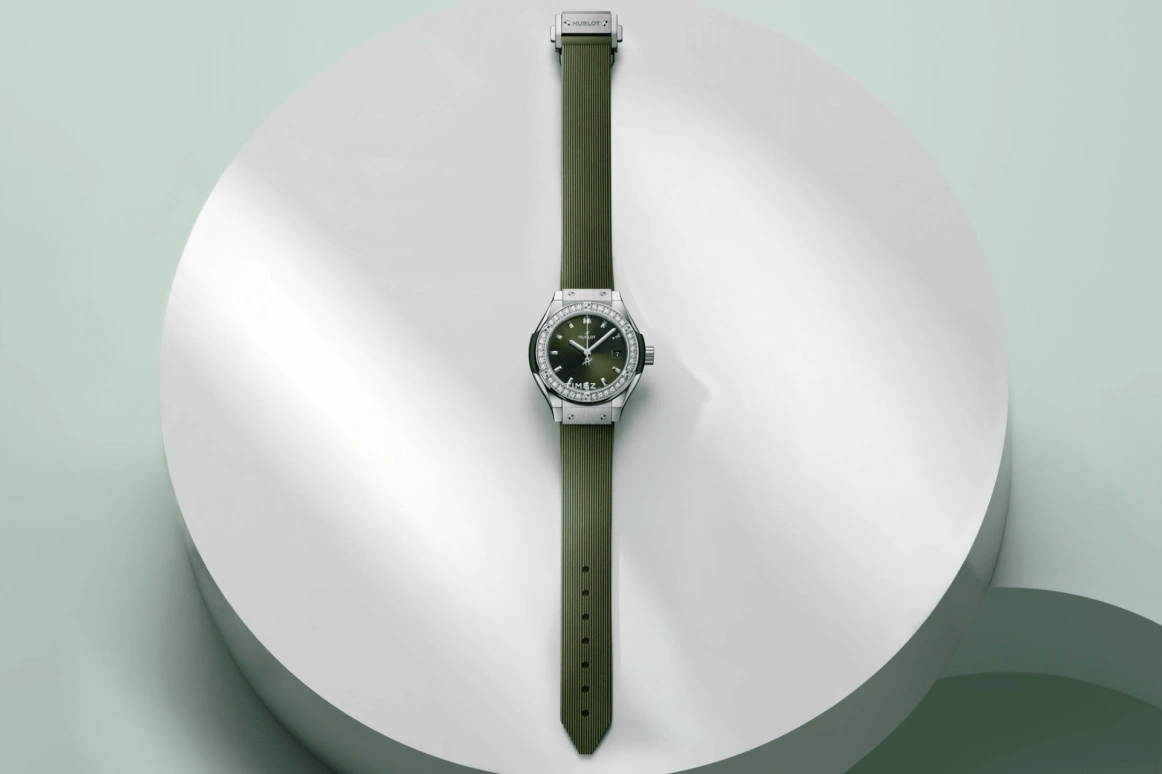 Hublot,Classic Fusion 29mm,29mm,Titanium Gold,Green,Quartz,Day,In-house Caliber,591,591.NX.8970.RX.1204