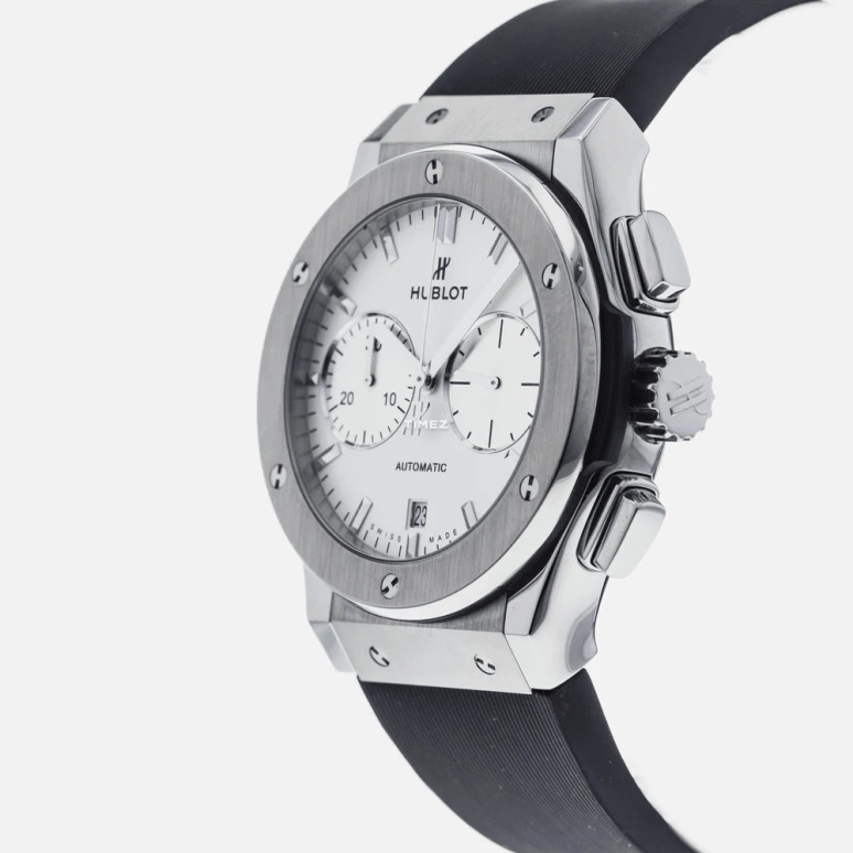 Hublot,Classic Fusion 45mm,45mm,Titanium,White,Automatic,Chronograph,Day,521,521.NX.2611.RX