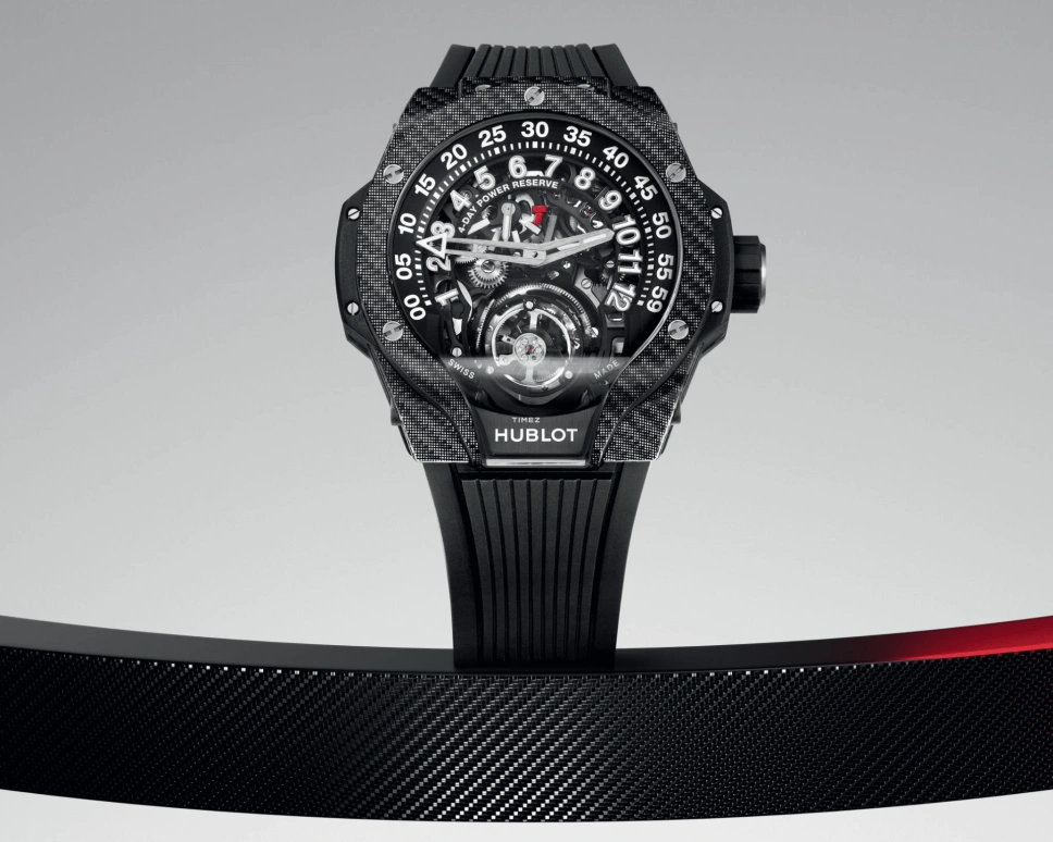 Hublot,MP 44mm,44mm,Carbon,Black,Skeleton,Handwound,Power Reserve Indicator,Tourbillon,913,913.YT.1170.RX