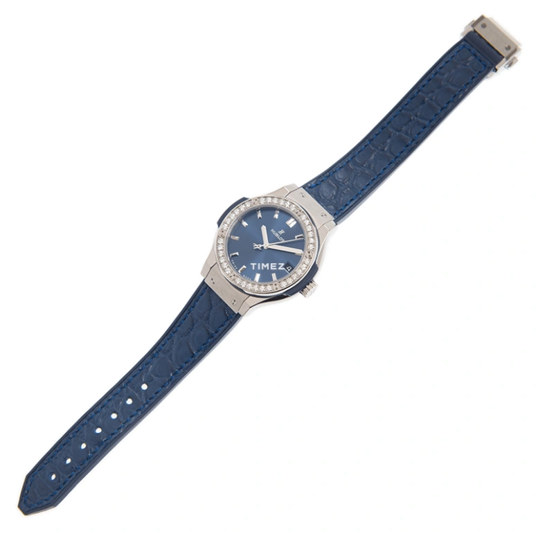 Hublot,Classic Fusion 33mm,33mm,Stainless Steel,Blue,Quartz,Day,Sapphire,Crystal Glass,581,581.NX.7170.LR.1204