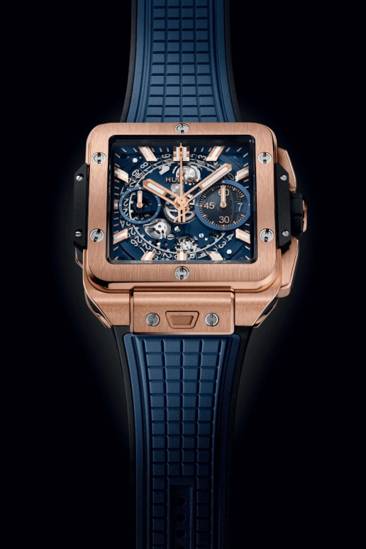 Hublot,Square Bang 42mm,42mm,KING GOLD,Blue,Automatic,Chronograph,Day,Flyback,Kylian Mbappé,821,821.OX.5180.RX