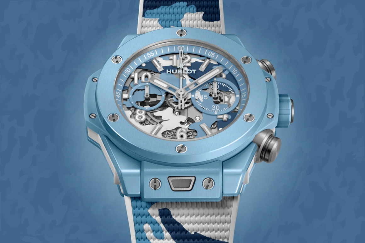 Hublot,Big Bang 44mm,44mm,Ceramic,Blue,Automatic,Chronograph,Day,Flyback,421,421.EX.0190.RX.JCAM