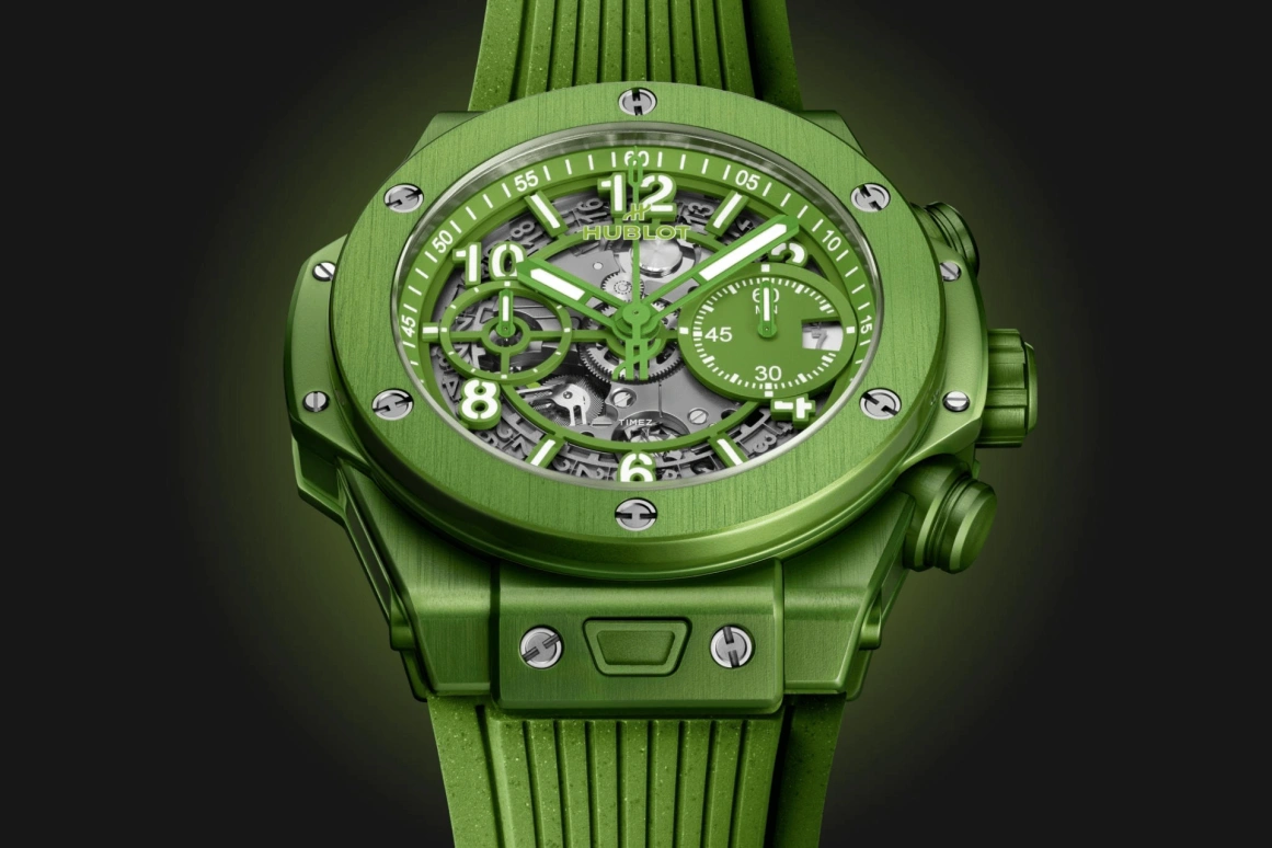Hublot,Big Bang 42mm,42mm,Aluminum Oxide,Green,Automatic,Chronograph,72hours,441,441.UG.5220.RX.NES23