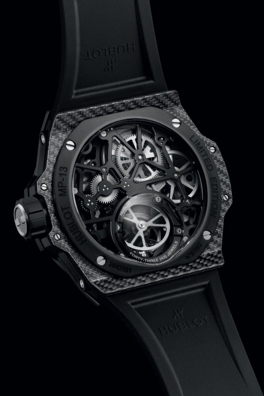 Hublot,MP 44mm,44mm,Carbon,Black,Skeleton,Handwound,Power Reserve Indicator,Tourbillon,913,913.YT.1170.RX