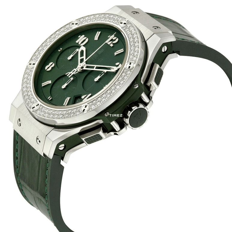 Hublot,Big Bang 41mm,41mm,Stainless Steel,Green,Automatic,Chronograph,Day,341,341.SV.5290.LR.1104