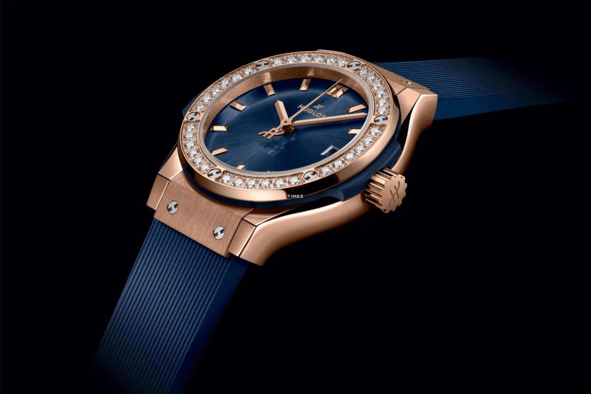 Hublot,Classic Fusion 29mm,29mm,KING GOLD,Blue,Quartz,Day,In-house Caliber,591,591.OX.7180.RX.1204