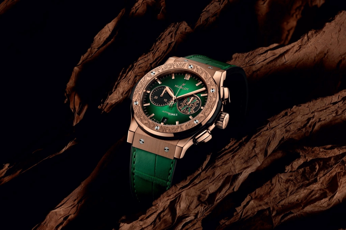 Hublot,Classic Fusion 42mm,42mm,KING GOLD,Green,Black,Automatic,Chronograph,Day,541,541.OX.8980.LR.OPX24