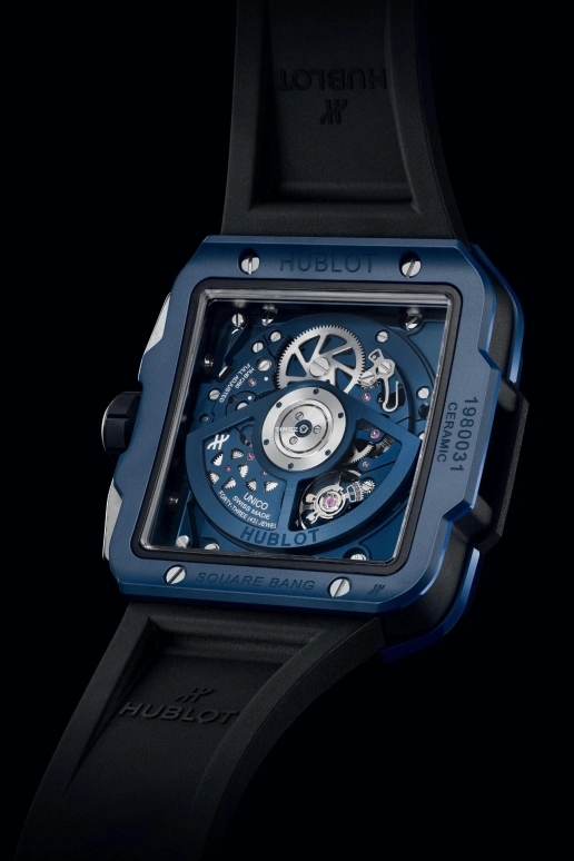 Hublot,Square Bang 42mm,42mm,Ceramic,Blue,Automatic,Chronograph,Day,Flyback,821,821.EX.5170.RX