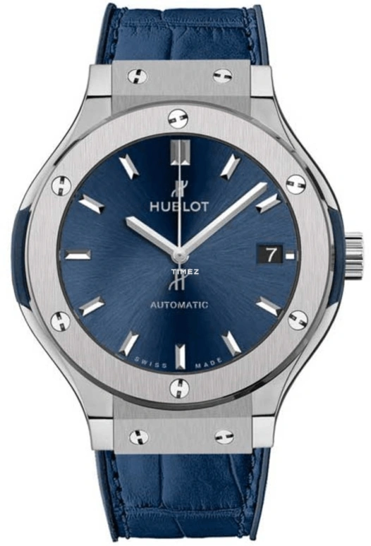 Hublot,Classic Fusion 33mm,33mm,Titanium,Blue,Quartz,In-house Caliber,Sapphire,Crystal Glass,581,581.NX.7170.LR