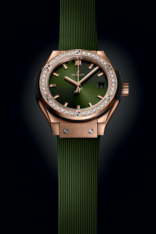 Hublot,Classic Fusion 29mm,29mm,KING GOLD,Green,Quartz,Day,In-house Caliber,591,591.OX.8980.RX.1204