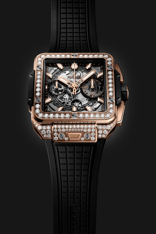 Hublot,Square Bang 42mm,42mm,KING GOLD,Skeleton,Grey,Automatic,Chronograph,Day,Flyback,821,821.OX.0180.RX.1604