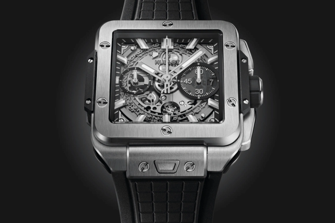Hublot,Square Bang 42mm,42mm,Titanium Gold,Automatic,72hours,In-house Caliber,821,821.NX.0170.RX