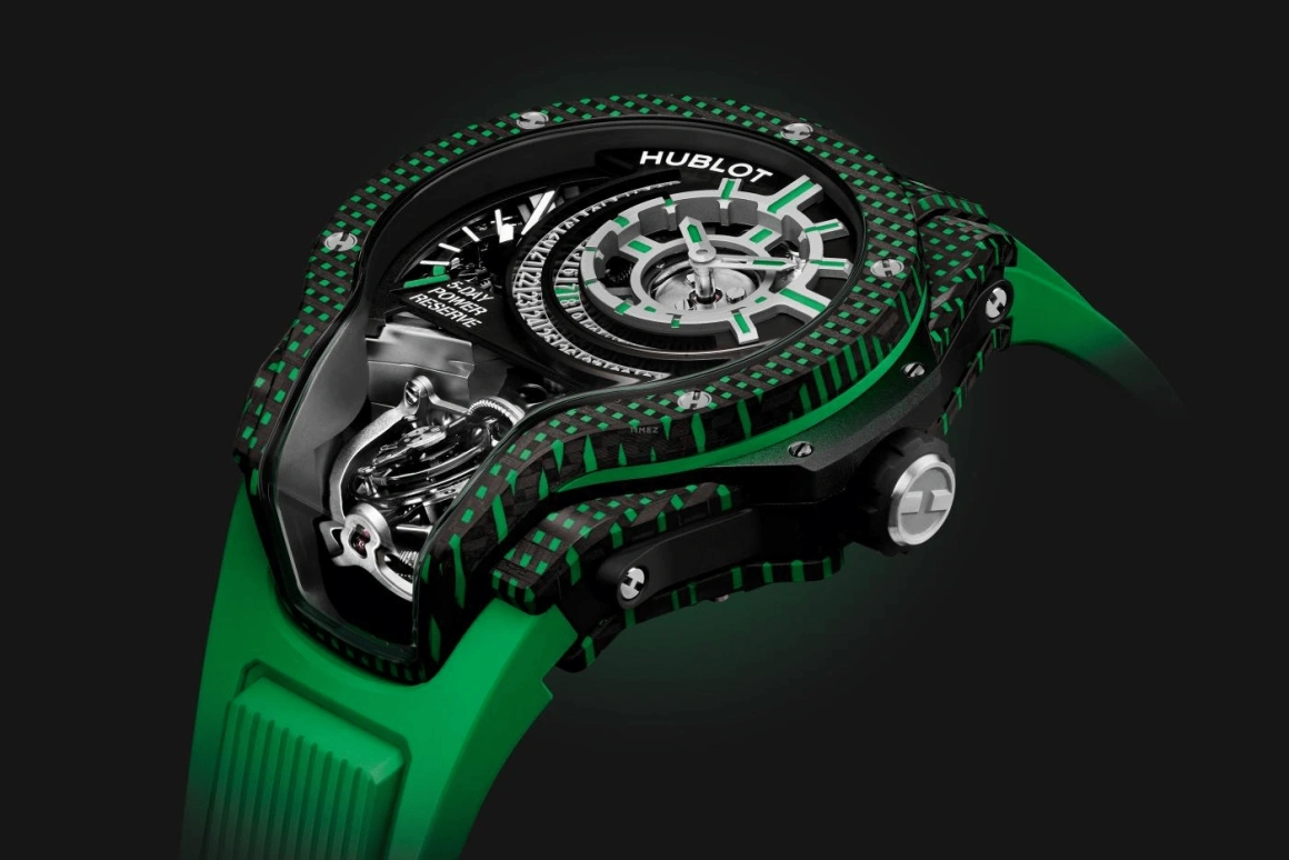 Hublot,MP 49mm,49mm,Carbon,White,Black,Green,120hours,In-house Caliber,Sapphire,909,909.QDG.1120.RX