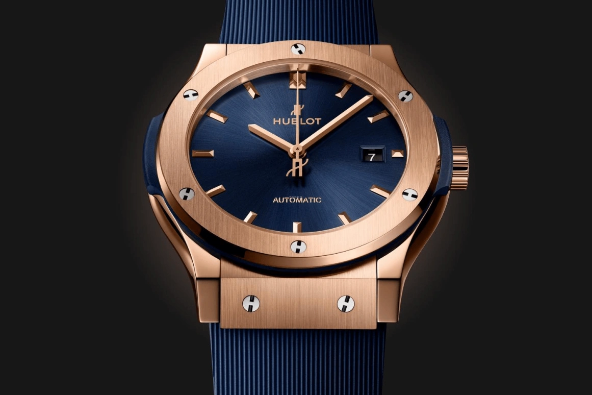 Hublot,Classic Fusion 42mm,42mm,KING GOLD,Blue,Automatic,42hours,In-house Caliber,Kylian Mbappé,542,542.OX.7180.RX