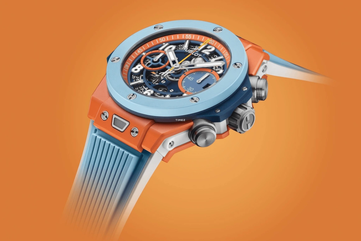 Hublot,Big Bang 42mm,42mm,Ceramic,Blue,Orange,Automatic,Chronograph,Day,Flyback,441,441.ES.5199.RX