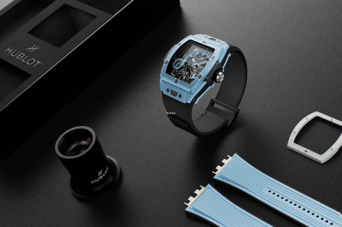 Hublot,Big Bang 42mm,42mm,Ceramic,Sky Blue,Handwound,Power Reserve Indicator,Tourbillon,645,645.EX.5123.NR