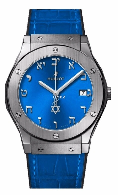 Hublot,Classic Fusion 45mm,45mm,Titanium,Resin,Blue,Automatic,Day,42hours,511,511.NX.7170.LR.ISL18