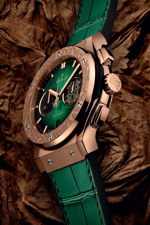 Hublot,Classic Fusion 42mm,42mm,KING GOLD,Green,Black,Automatic,Chronograph,Day,541,541.OX.8980.LR.OPX24