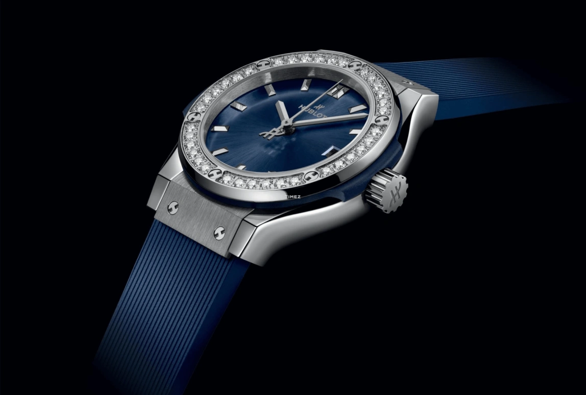 Hublot,Classic Fusion 29mm,29mm,Titanium Gold,Blue,Quartz,Day,In-house Caliber,591,591.NX.7170.RX.1204