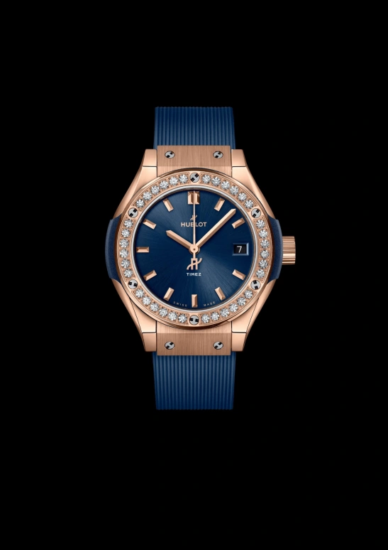Hublot,Classic Fusion 29mm,29mm,KING GOLD,Blue,Quartz,Day,In-house Caliber,591,591.OX.7180.RX.1204