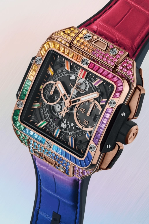Hublot,Square Bang 42mm,42mm,KING GOLD,Black,Automatic,Chronograph,Day,Flyback,821,821.OX.0118.LR.0999