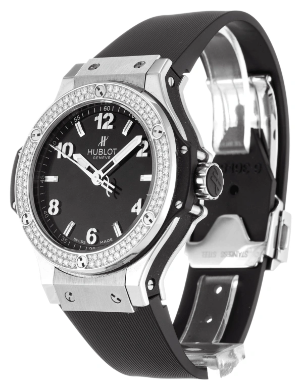 Hublot,Big Bang 38mm,38mm,Stainless Steel,Black,Quartz,Sapphire,Crystal Glass,Round,361,361.SX.2010.RX.1104