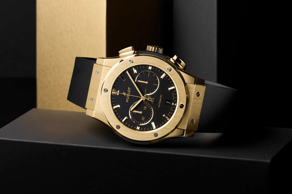Hublot,Classic Fusion 42mm,42mm,Yellow Gold,Black,42hours,In-house Caliber,Sapphire,Crystal Glass,541,541.VX.1130.RX