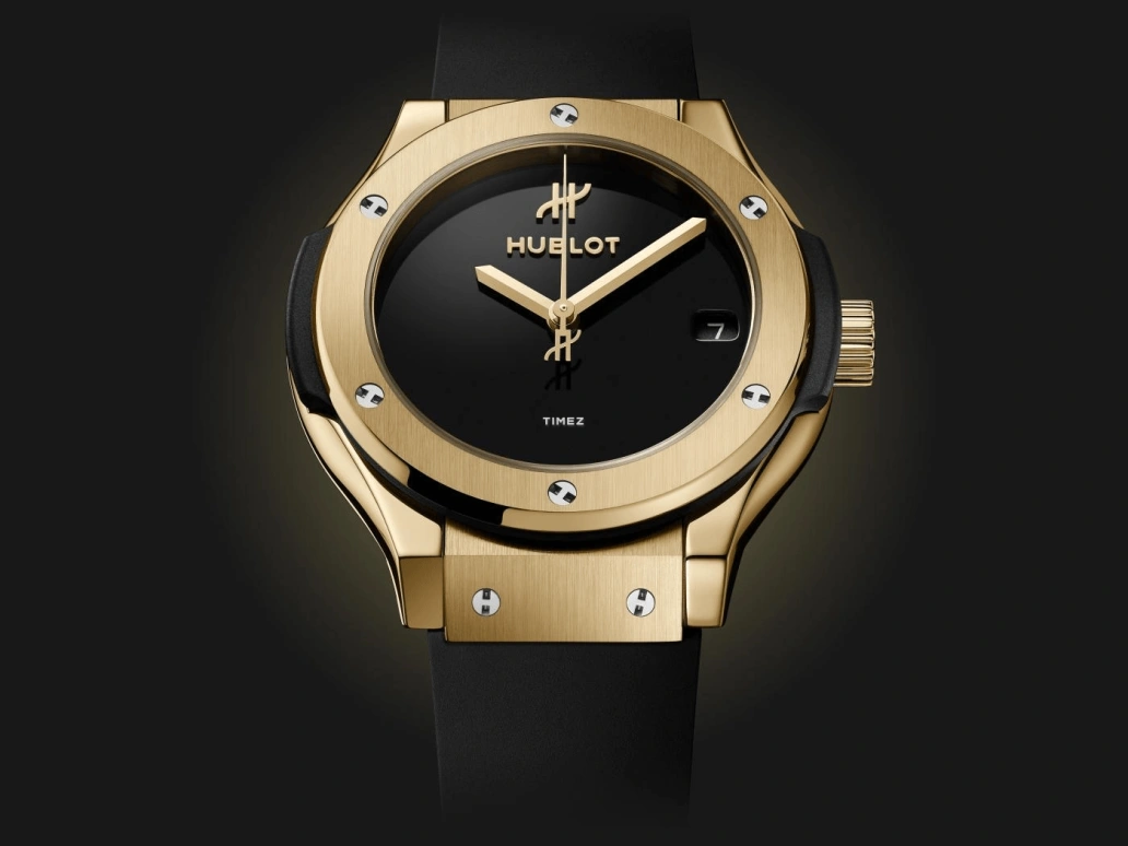Hublot,Classic Fusion 33mm,33mm,Yellow Gold,Black,Day,Sapphire,Crystal Glass,Round,581,581.VX.1230.RX.MDM