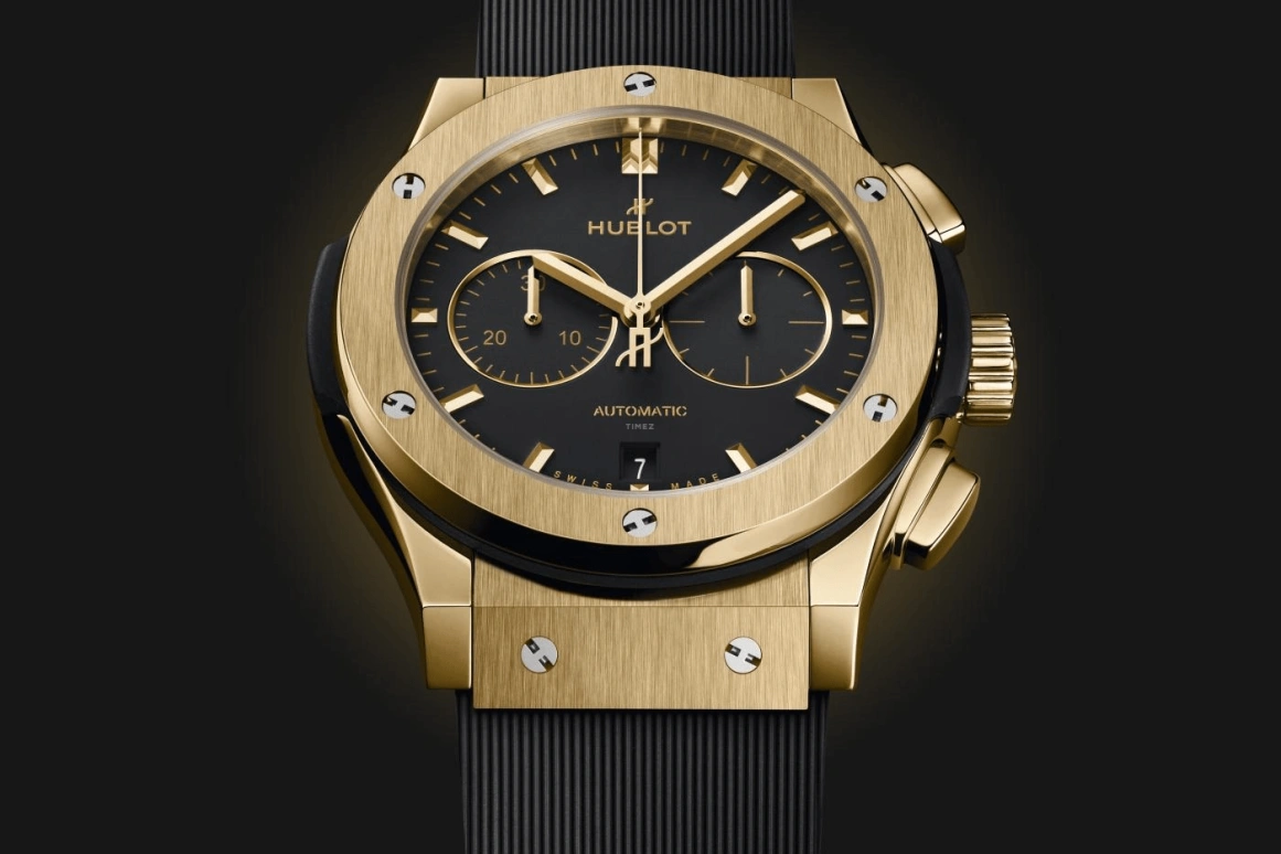 Hublot,Classic Fusion 42mm,42mm,Yellow Gold,Black,42hours,In-house Caliber,Sapphire,Crystal Glass,541,541.VX.1130.RX