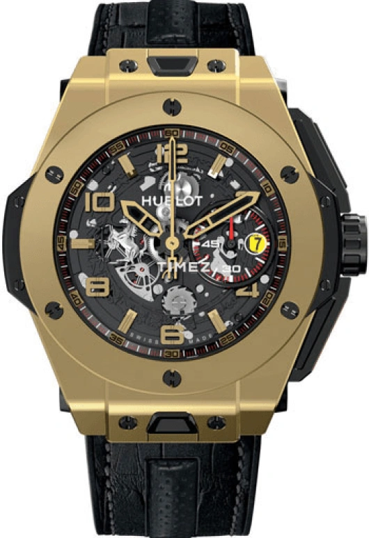Hublot,Classic Fusion 45mm,45mm,Magic Gold,Black,Skeleton,Automatic,Chronograph,Day,401,401.MX.0123.GR