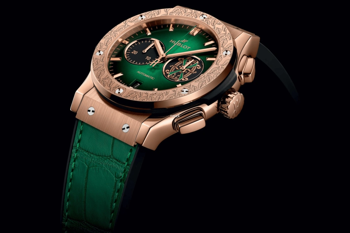 Hublot,Classic Fusion 42mm,42mm,KING GOLD,Green,Black,Automatic,Chronograph,Day,541,541.OX.8980.LR.OPX24