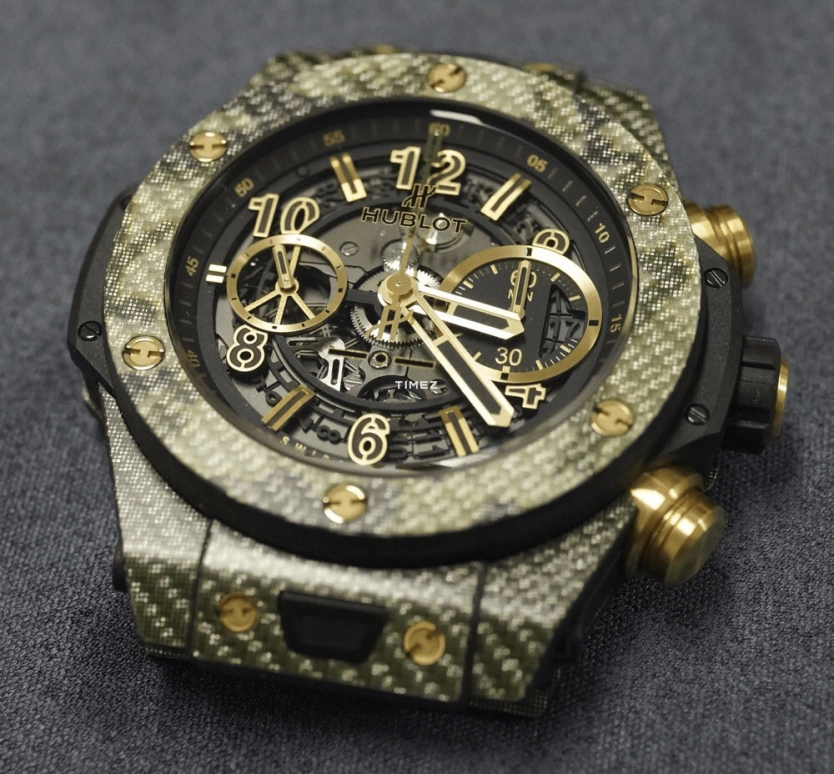 Hublot,Big Bang 45mm,45mm,Carbon,Black,Green,Gold,Automatic,Chronograph,Day,Flyback,Retrograde,72hours,In-house Caliber,411,411.YG.1198.NR.ITI16