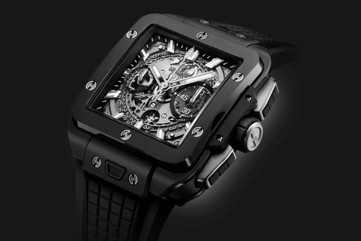 Hublot,Square Bang 42mm,42mm,Ceramic,Skeleton,Chronograph,Day,Flyback,821,821.CI.0170.RX