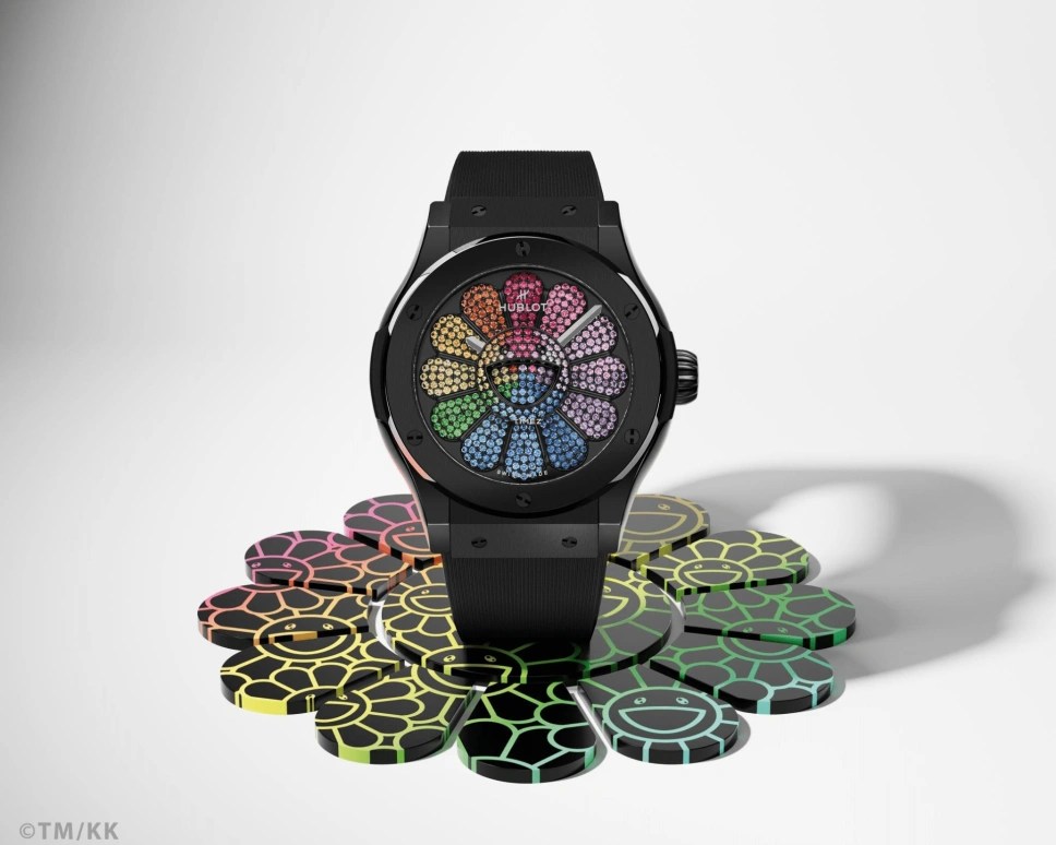 Hublot,Classic Fusion 45mm,45mm,Ceramic,Multi-Color,Automatic,Sapphire,Round,Classic Fusion Takashi Murakami Black Ceramic Rainbow