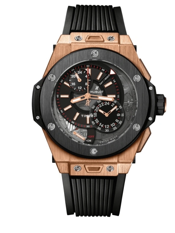 Hublot,Big Bang 45mm,45mm,Rose Gold,Ceramic,Black,Handwound,Alarm,Sapphire,Crystal Glass,406,406.OM.0123.RX